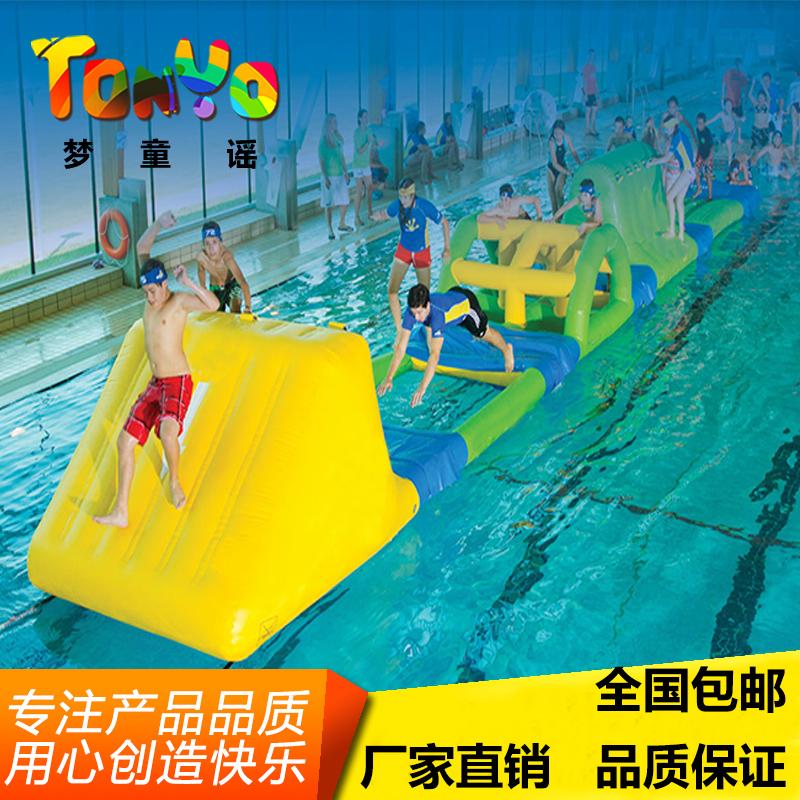 充气水上闯关冲关移动水上乐图片