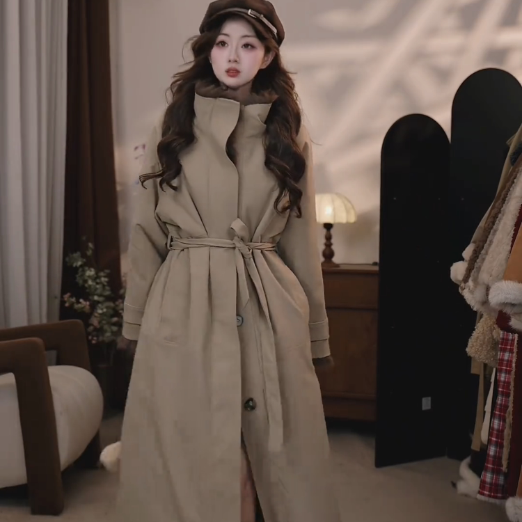 欧港妮中长款皮草派克服