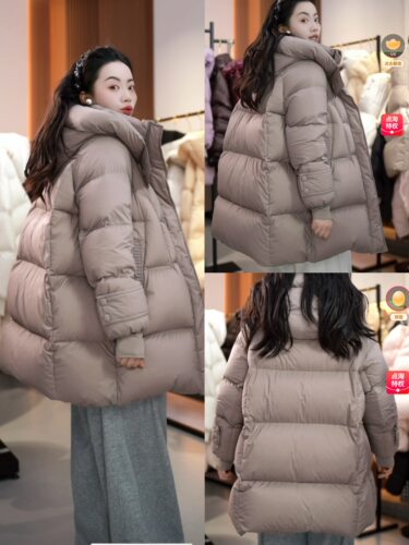 10/2 压胶中长款巨厚90鹅绒服
