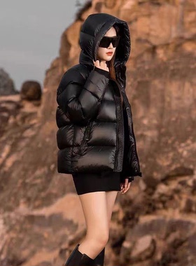 BLACKGOLD鹅绒羽绒服短款加厚新款男女同款黑金潮流爆款外套
