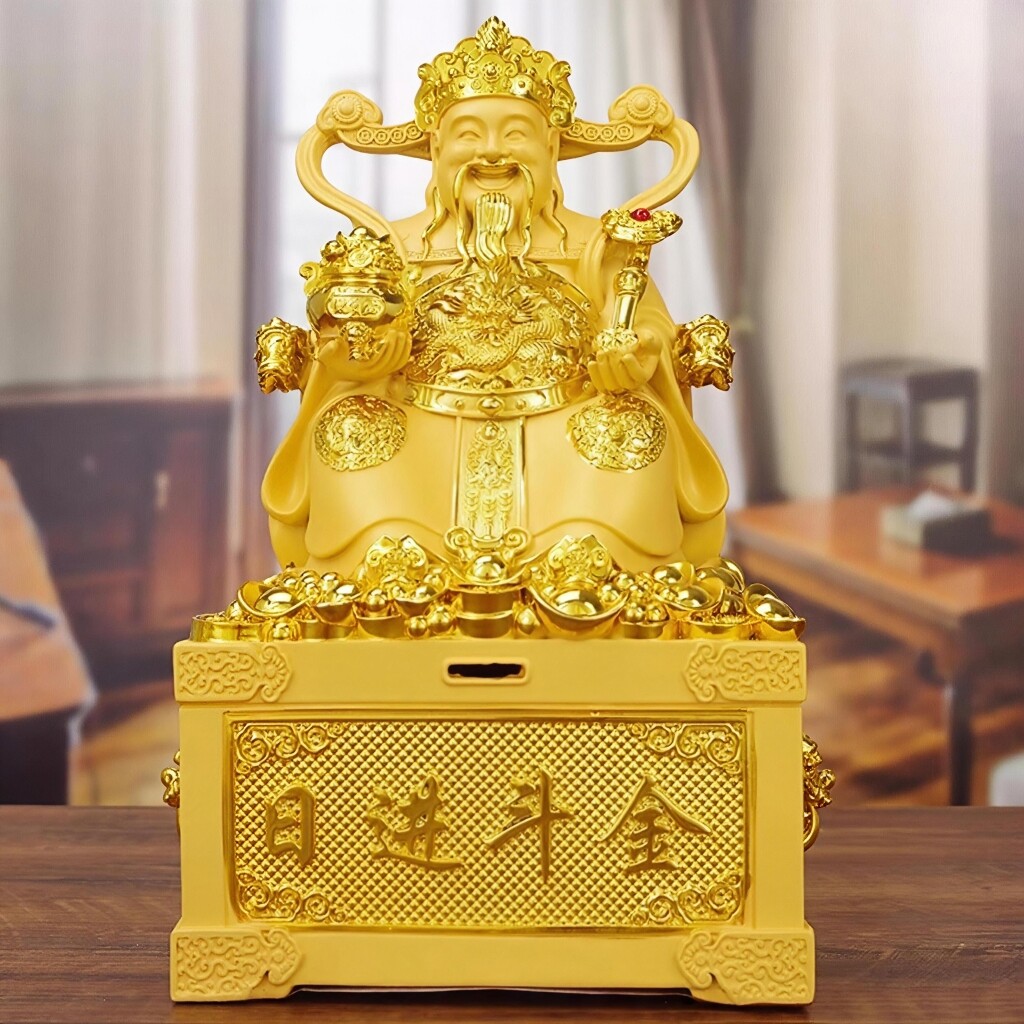 日进斗金财神爷摆件店铺创意存钱罐新款客厅办公室桌供奉招财礼物