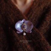 装 原创自制蝴蝶兰胸针花朵毛衣衬衫 安妮花开 饰防走光 兰楹