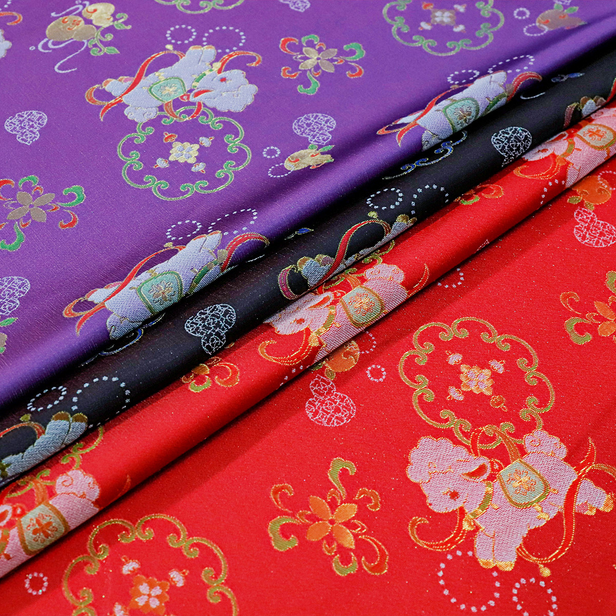 新中式仿宋锦提花面料汉服马甲旗袍服装布料手工茶席箱包锦缎面料