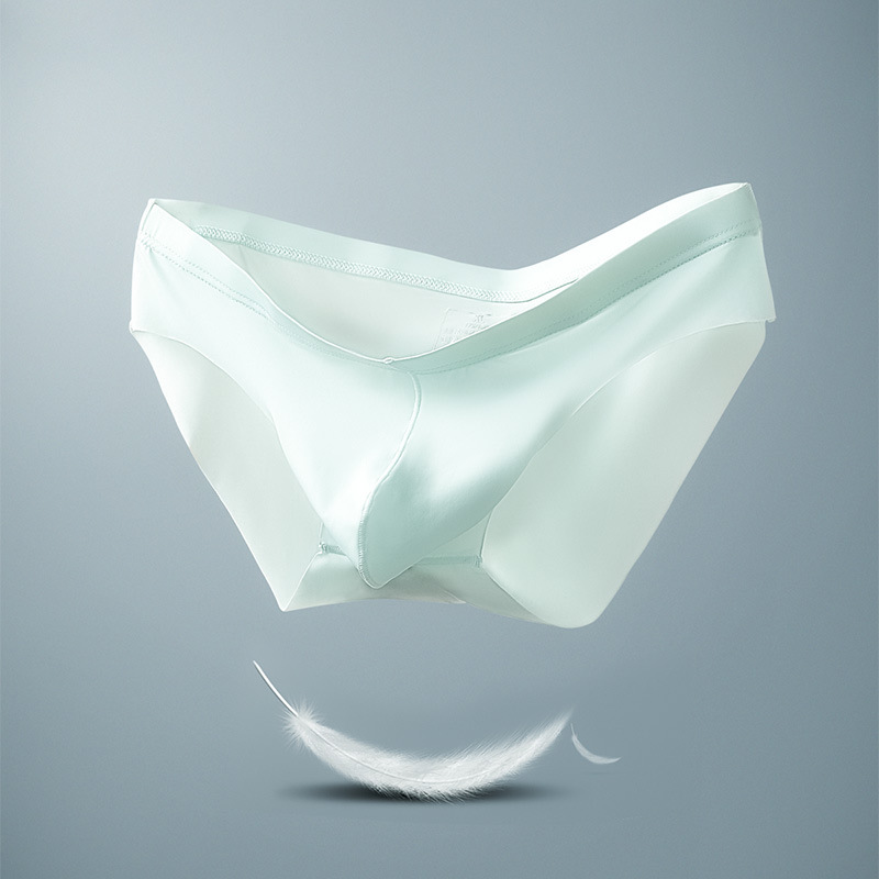 新品男士内裤冰丝无痕三角裤性感纯色青年短裤衩夏季轻薄款底裤头