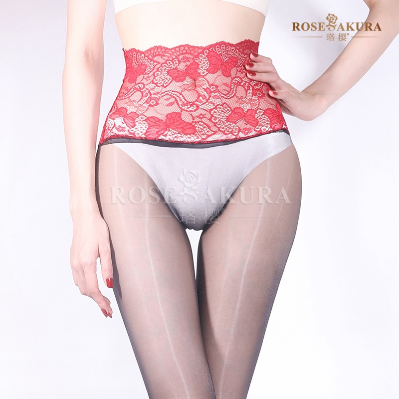 珞樱8488极光超薄蕾丝腰无缝丝袜女丝滑油亮透明诱惑连裤袜定脚型