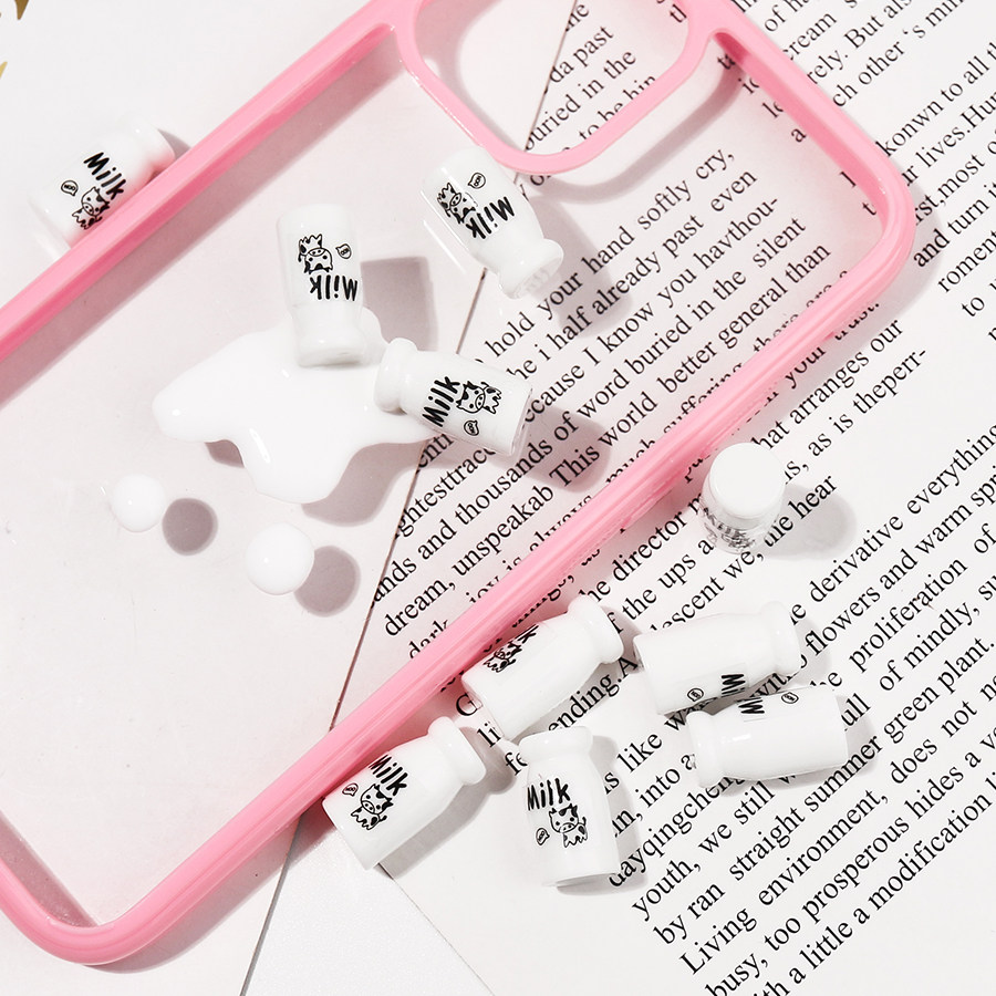 牛奶瓶小奶瓶奶油胶手机壳树脂饰品小配件diy材料包手工自制