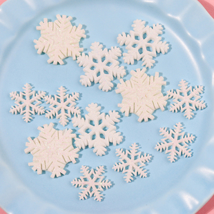 雪花圣诞奶油胶手机壳树脂饰品小配件diy材料包手工自制水晶滴胶