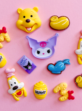 卡通可爱小熊diy奶油胶手机壳头饰发夹饰品树脂配件