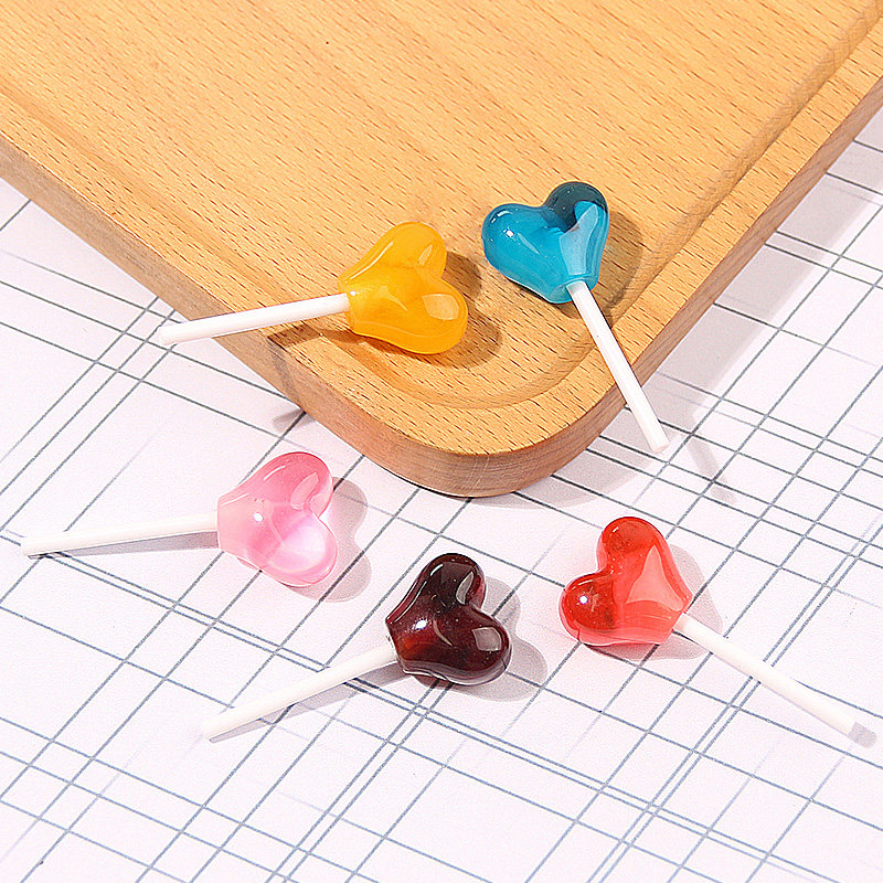 爱心棒棒糖奶油胶手机壳树脂饰品配件diy材料包手工自制水晶滴胶