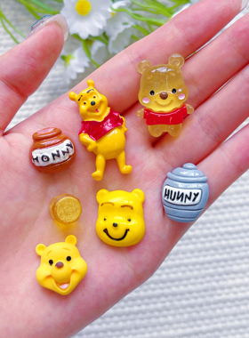 卡通可爱小熊diy奶油胶手机壳头饰发夹饰品树脂配件