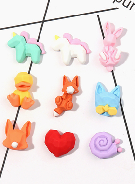 积木卡通动物奶油胶手机壳树脂饰品小配件diy材料包手工水晶滴胶