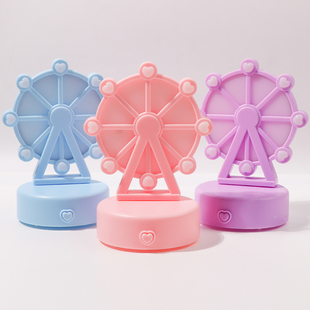 摩天轮小台灯桌面床头LED电池小夜灯儿童diy素材灯时尚摆件