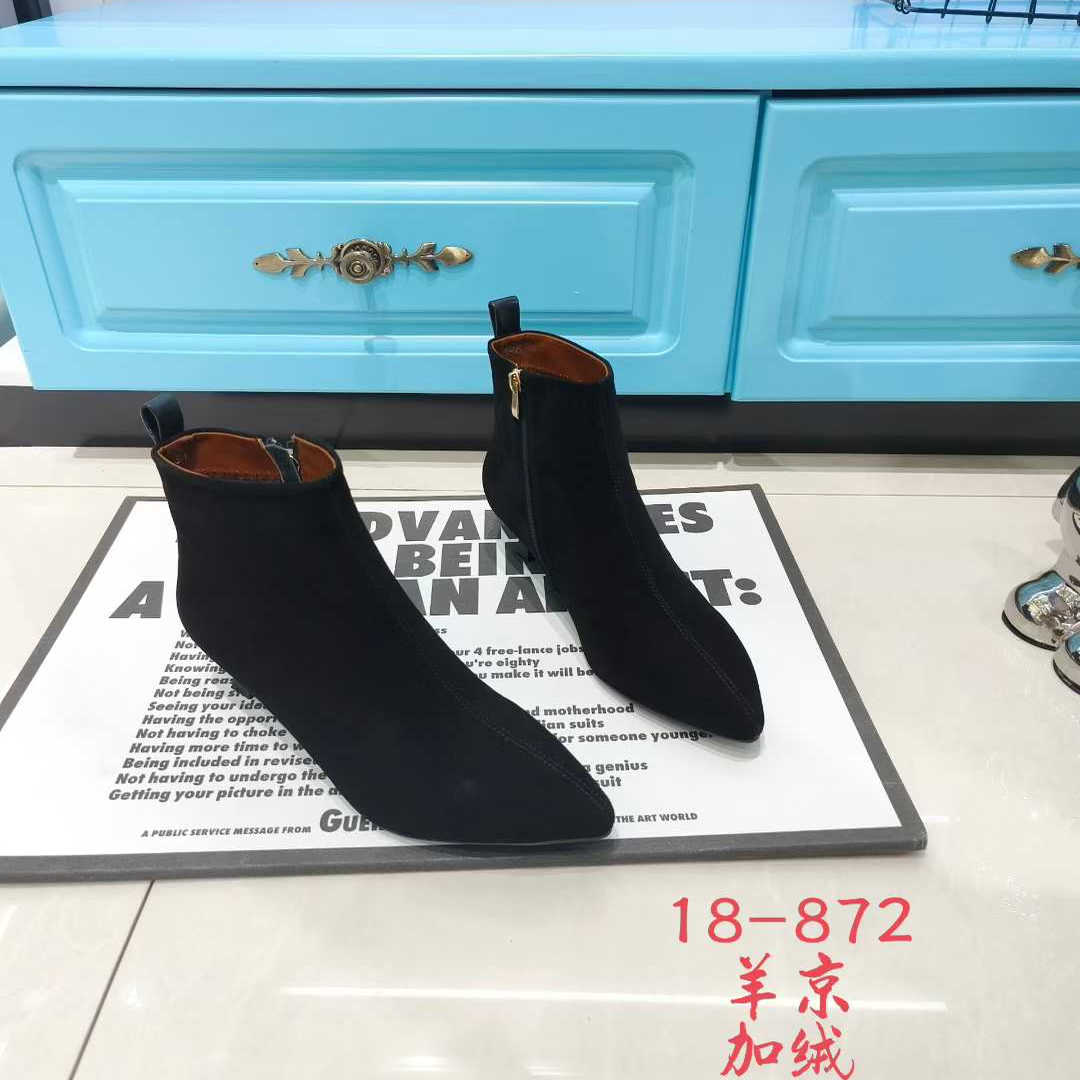 秋冬大码女靴40-43真皮绒里短靴