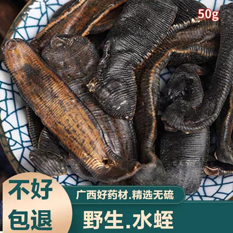 野生天然干货水蛭干清水吊干蚂蝗精选宽体无盐无矾中药材50g包邮