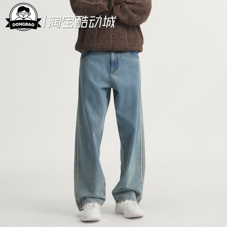 阿迪达斯时尚舒适牛仔运动裤