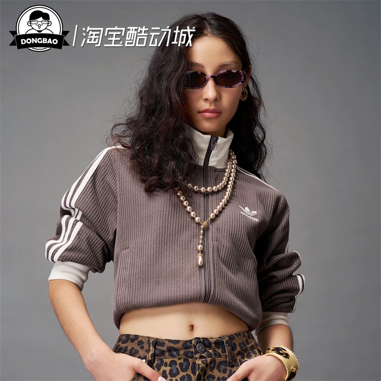 阿迪达斯针织运动宽松夹克外套