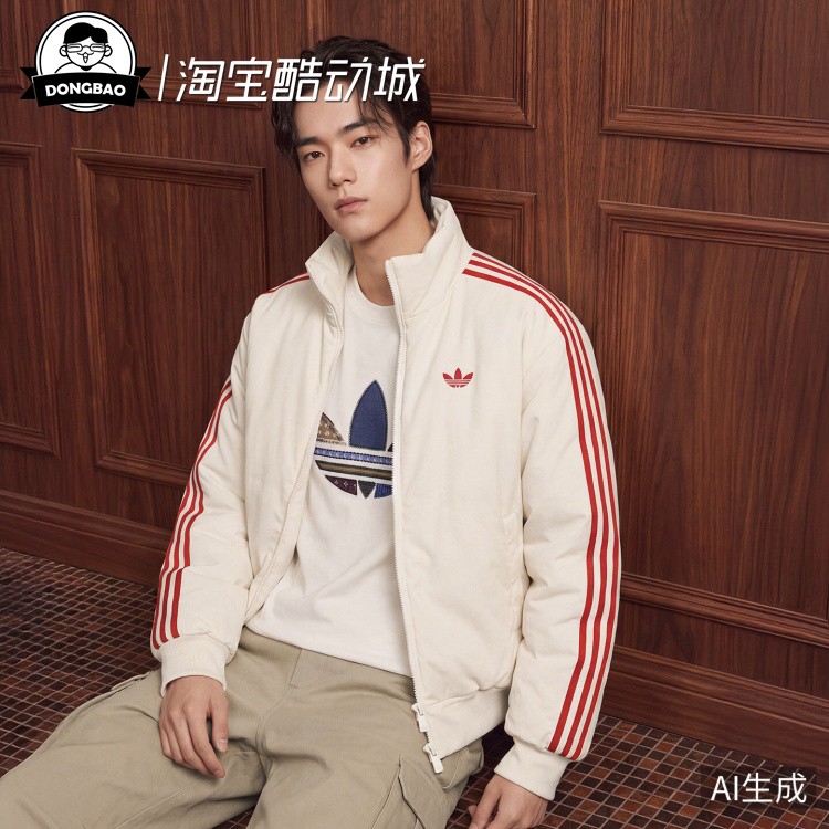 复古运动风立领保暖棉服