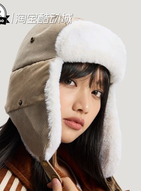 12月adidas阿迪达斯男女新年款保暖毛绒运动飞行员护耳帽KS8258