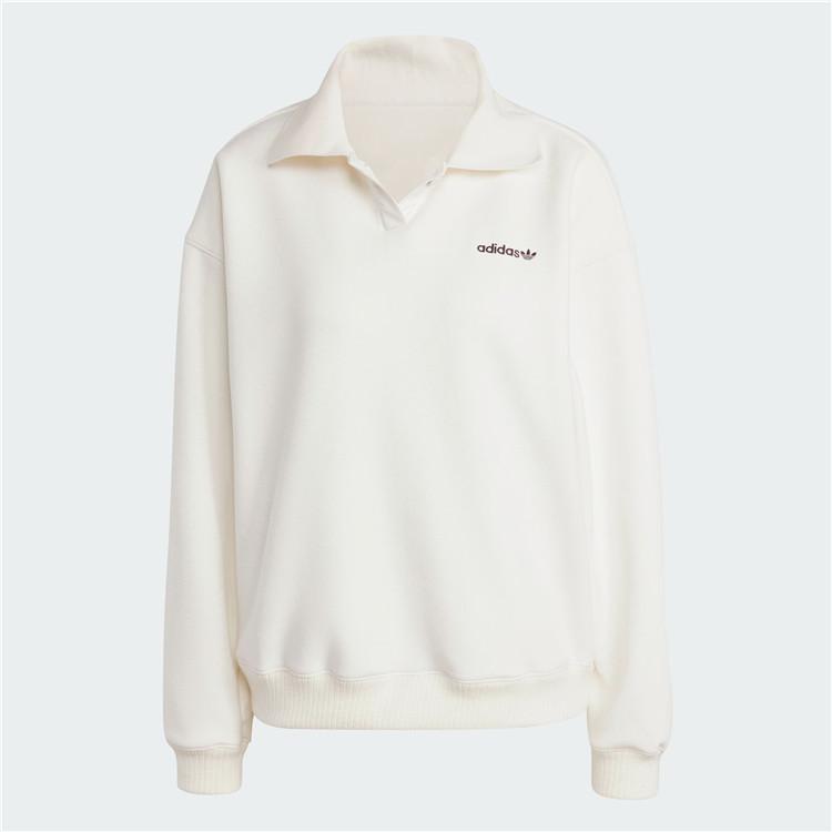 复古运动长袖小翻领卫衣套头衫