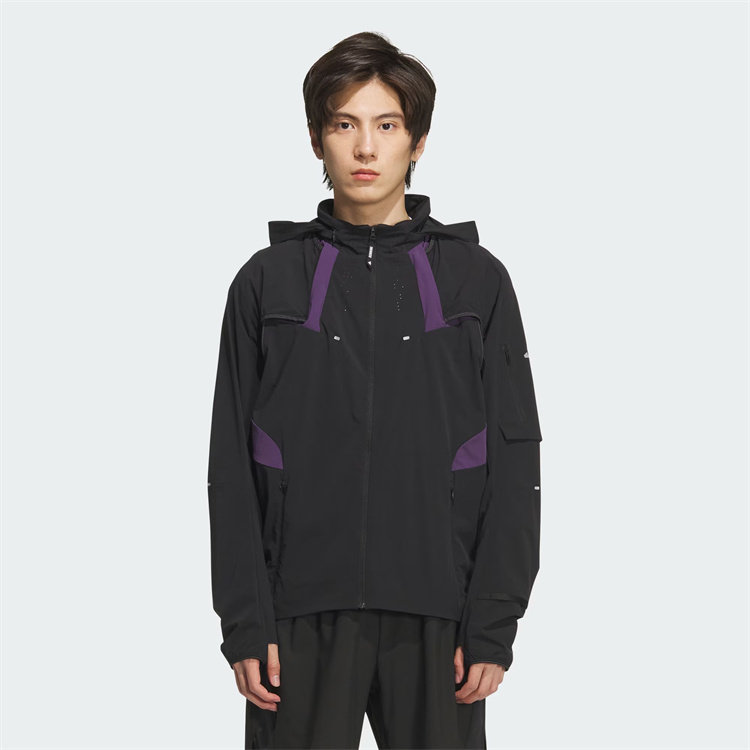 8月ADIDAS阿迪达斯RUN男子时尚可拆卸衣袖跑步运动夹克外套KF4924