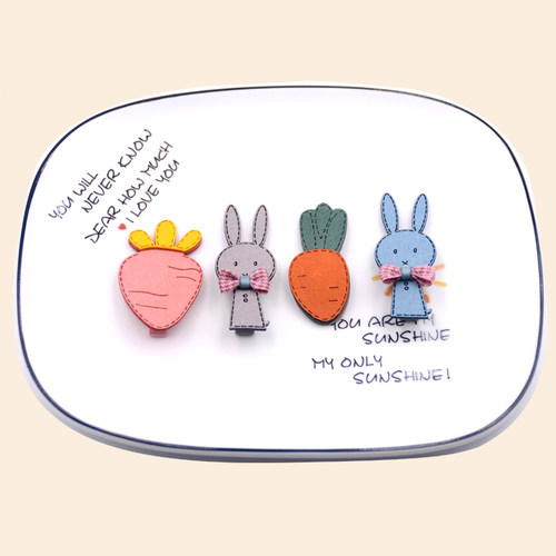 胡萝卜小兔子网红可爱一字发夹