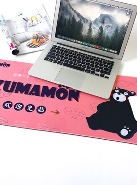 卡通Kumamon熊本熊超大号鼠标垫 加厚锁边办公键盘桌垫可爱女定制