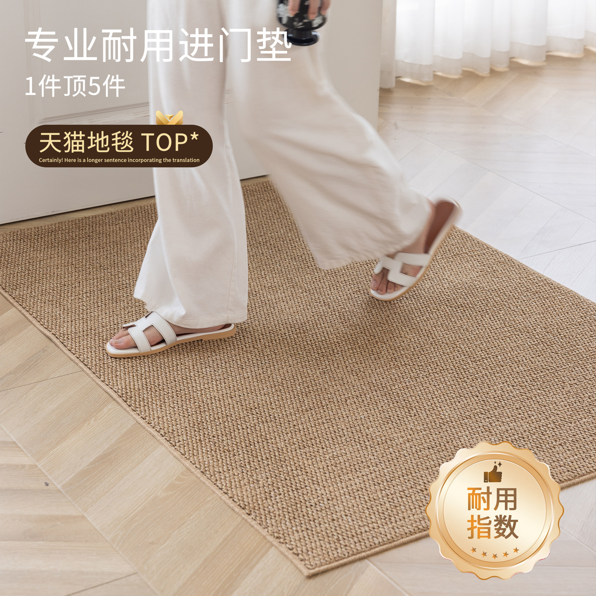 双色仿剑麻家用进门玄关脚垫