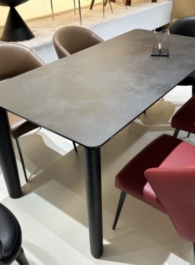 CZ228意式极简岩板面长餐台复合岩板餐桌1.6米黑色白色长餐台