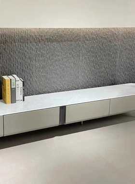 DG001意式极简电视柜2.2米2.4米3米地柜极简微晶石白色黑色地柜