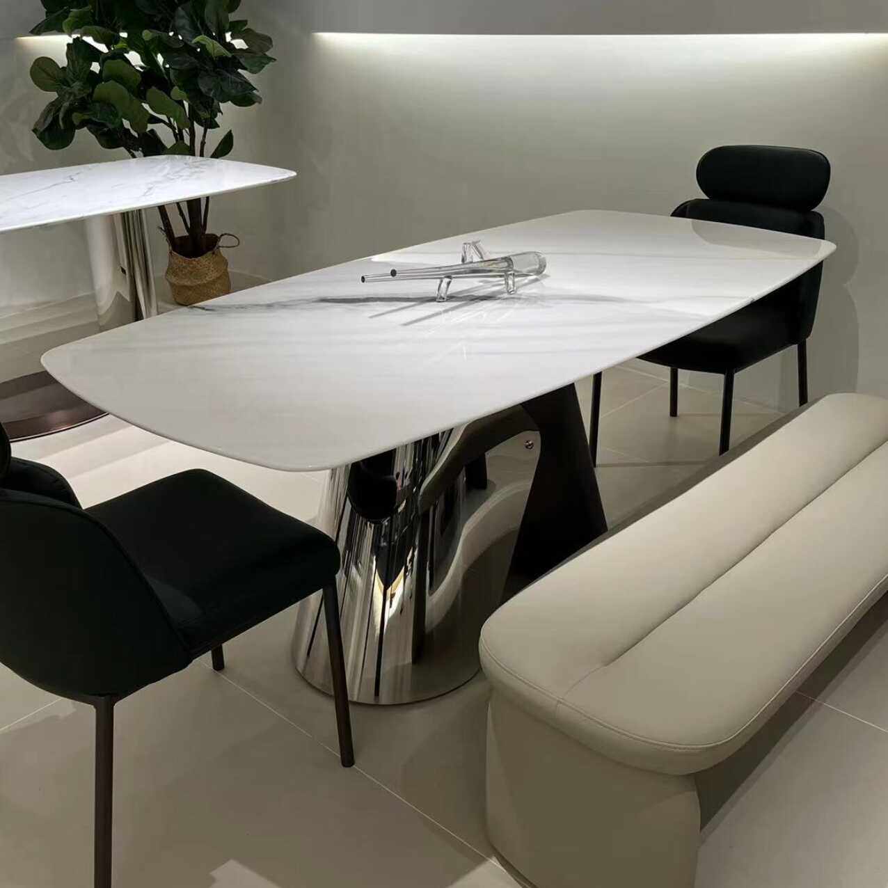 cz011天然大理石长餐桌1.6米1.8米2米西餐台意式极简现代简约餐桌