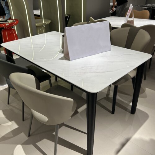 FD782一桌四椅意式极简微晶石餐桌椅现代简约小户型长方形饭桌