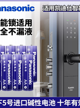 松下进口5号碱性AA五号电池LR6适用于凯迪仕电子智能门锁F300 K9-S K9精英版 K20-W F700 S110 YK01 K10-W M3