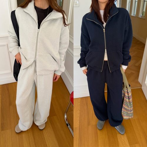 ACRAB加绒加厚立领拉链运动套装