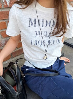 【3/23 New 】ACRAB 白色轻薄美式复古做旧字母印花短袖T恤女上衣