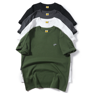 300克重磅短袖T恤男2023夏季新品日系刺绣宽松半袖潮流休闲打底衫