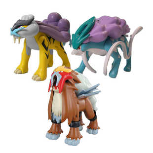 万代 进化系 炎帝 水君 雷公 三圣兽 三狗 精灵宝可梦 拼装模型