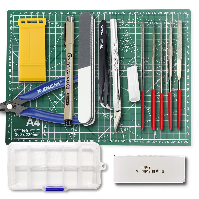 高达拼装模型新手入门素组工具套装剪钳 笔刀 镊子 切割垫 勾线笔