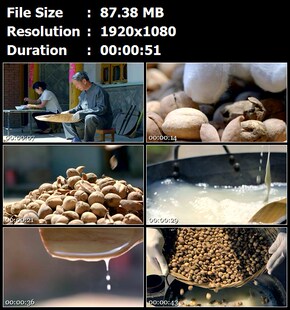 开门中药师师徒制作巴豆霜处置大毒巴豆面浆翻煮高清实拍视频素材