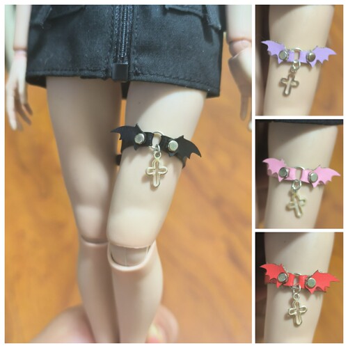 恶魔翅膀腿环小布BJD3分4分6分8分12分ob11女兵人娃娃束缚带皮带