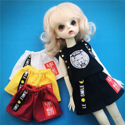 4色入特体尺寸定制小布BJD6分8分ob娃娃衣服运动短裤潮牌