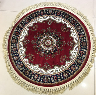 新疆和田丝绵圆形地毯床上毯子茶几下毯子舞毯子新款天蓝色一米