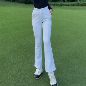 2024高尔夫裤子女秋冬高腰显瘦弹力腰微喇裤户外运动球裤女士长裤