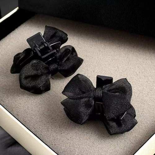 F8黑色发夹边夹高马尾小抓夹前额刘海发量少双面公主头夹子头饰女