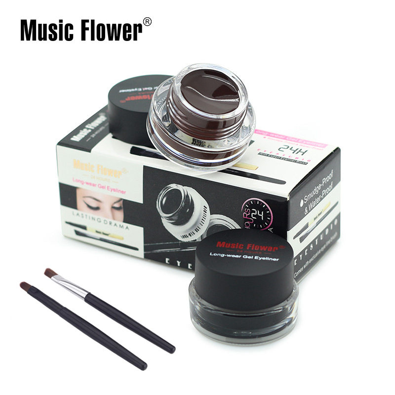 MusicFlower跨境爆款双色 眉膏 眼线膏超强防水不脱妆不晕染套装