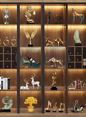 酒柜轻奢高档室内书房软装摆件