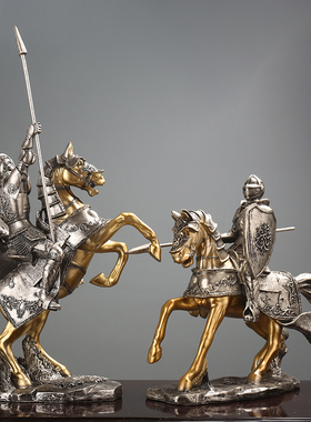 骑马武士人物欧式风领导大摆件