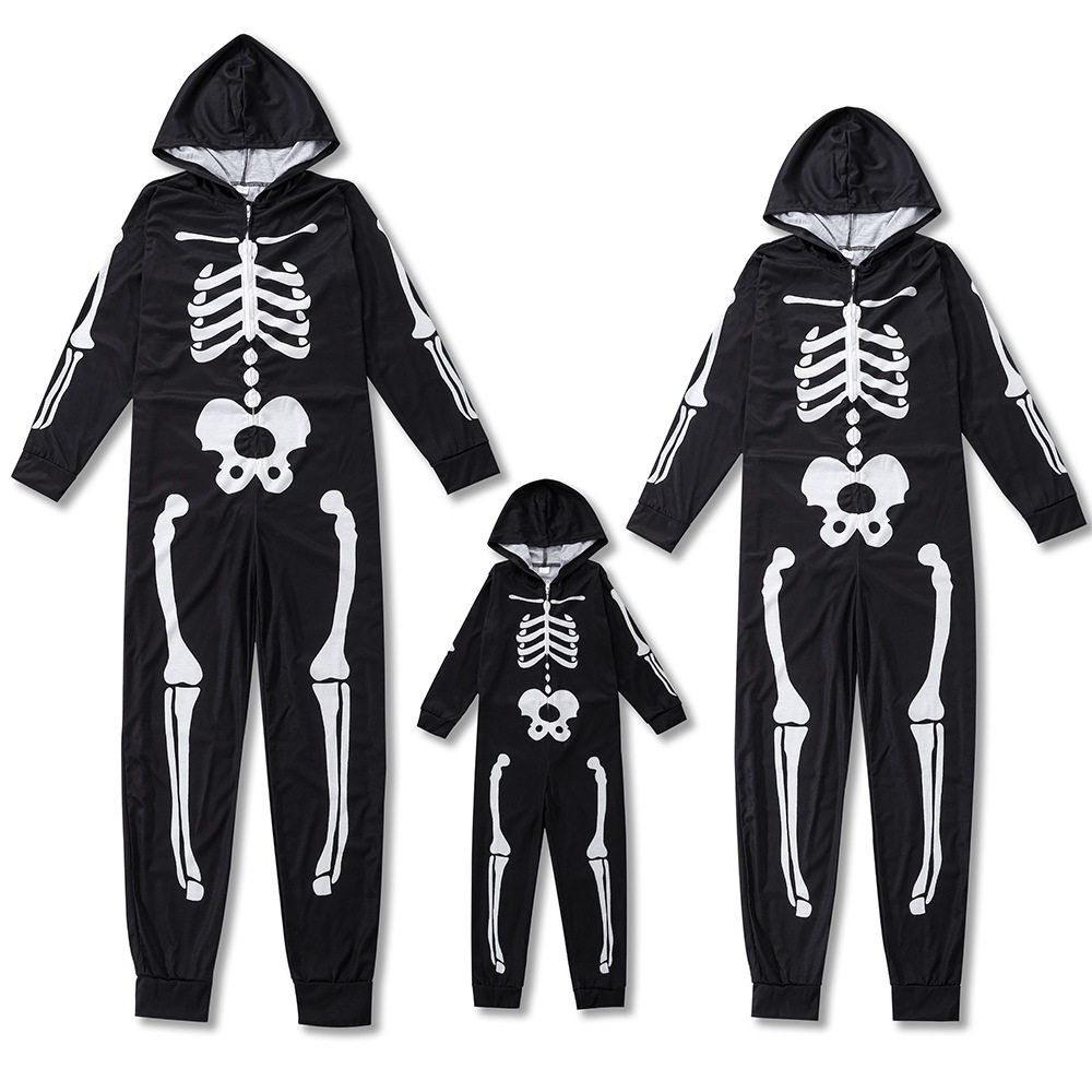 Family 3D Skeleton Halloween Jumpsuit Costumes