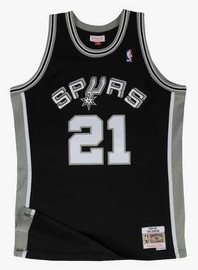 正品MN复古1998-99赛季 马刺队 邓肯 21号 黑色 NBA SW球迷版球衣