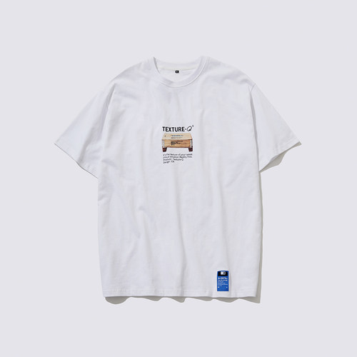 Texture-Q 工作台图案白色Tee恤