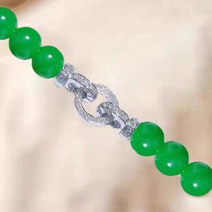 DIY饰品配件铜镀真金珍珠项链扣微镶圆环玉石手链扣百搭收尾扣子